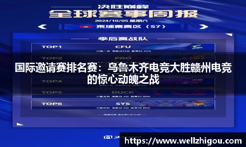 国际邀请赛排名赛：乌鲁木齐电竞大胜赣州电竞的惊心动魄之战